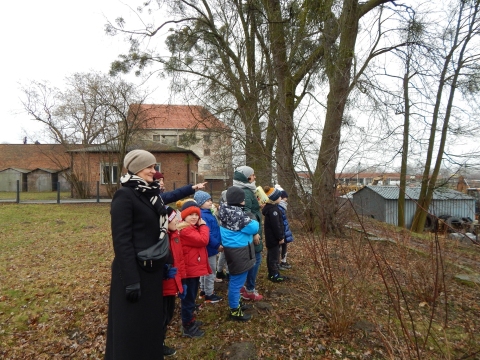 Zdjęcie przedstawia wizytę grupy „Puchatki” z Publicznego Przedszkola Integracyjnego w Puławach w Powiatowej Bibliotece Publicznej w Puławach.