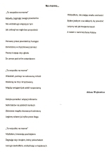 Zdjęcie prezentuje nagrodzone wiersze w powiatowym konkursie literackim „Kiedy myślę Ojczyzna… Na zawsze w sercu mym”.